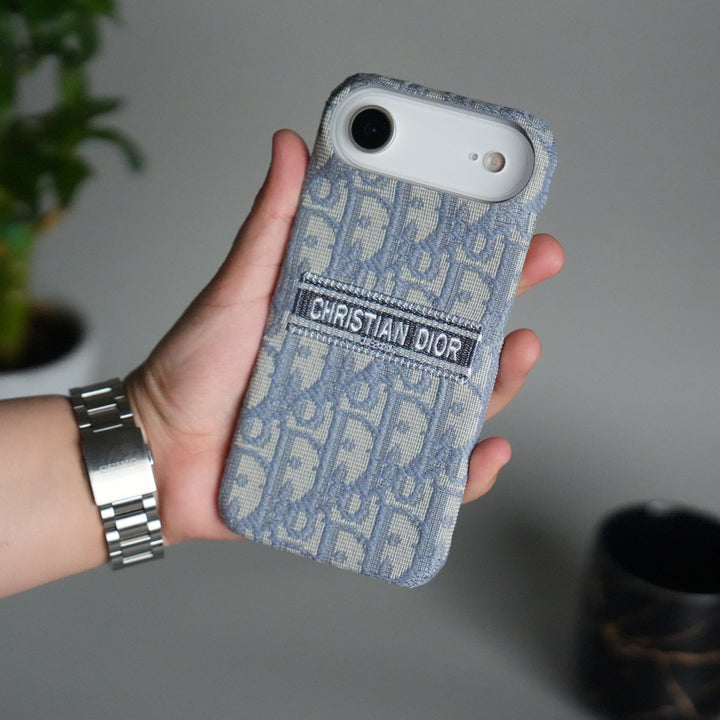 iPhone 17 Series Luxury CD Brand Design Case Cover | Gray