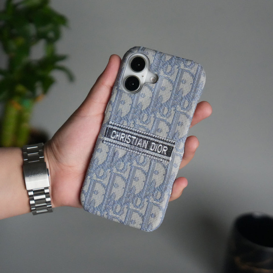 iPhone 17 Series Luxury CD Brand Design Case Cover | Gray