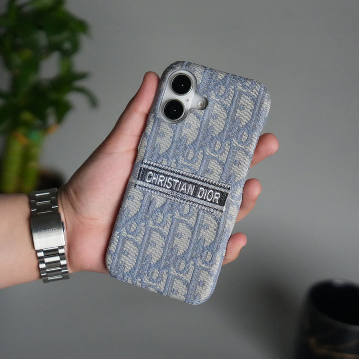 iPhone 17 Series Luxury CD Brand Design Case Cover | Gray