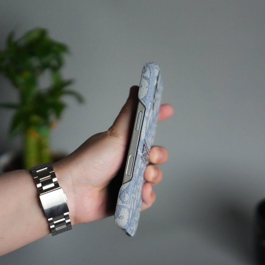 iPhone 17 Series Luxury CD Brand Design Case Cover | Gray