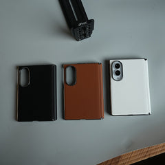 Premium Leather Texture Hinge Protection Case for Galaxy Z Fold 8 | Front Glass Cover