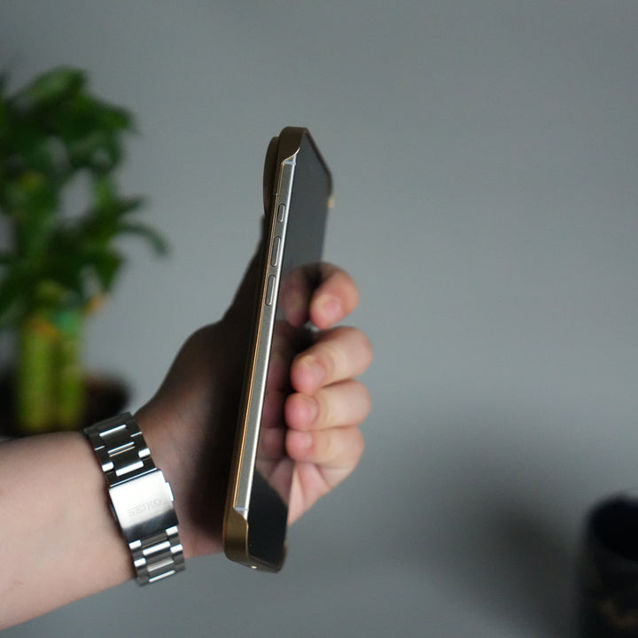 iPhone 17 Air Premium Metallic AeroFLex Aluminium Stitch Leather MagSafe Case