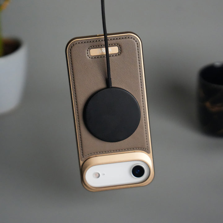 iPhone 17 Air Premium Metallic AeroFLex Aluminium Stitch Leather MagSafe Case