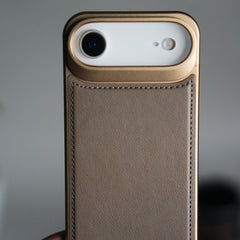 iPhone 17 Air Premium Metallic AeroFLex Aluminium Stitch Leather MagSafe Case