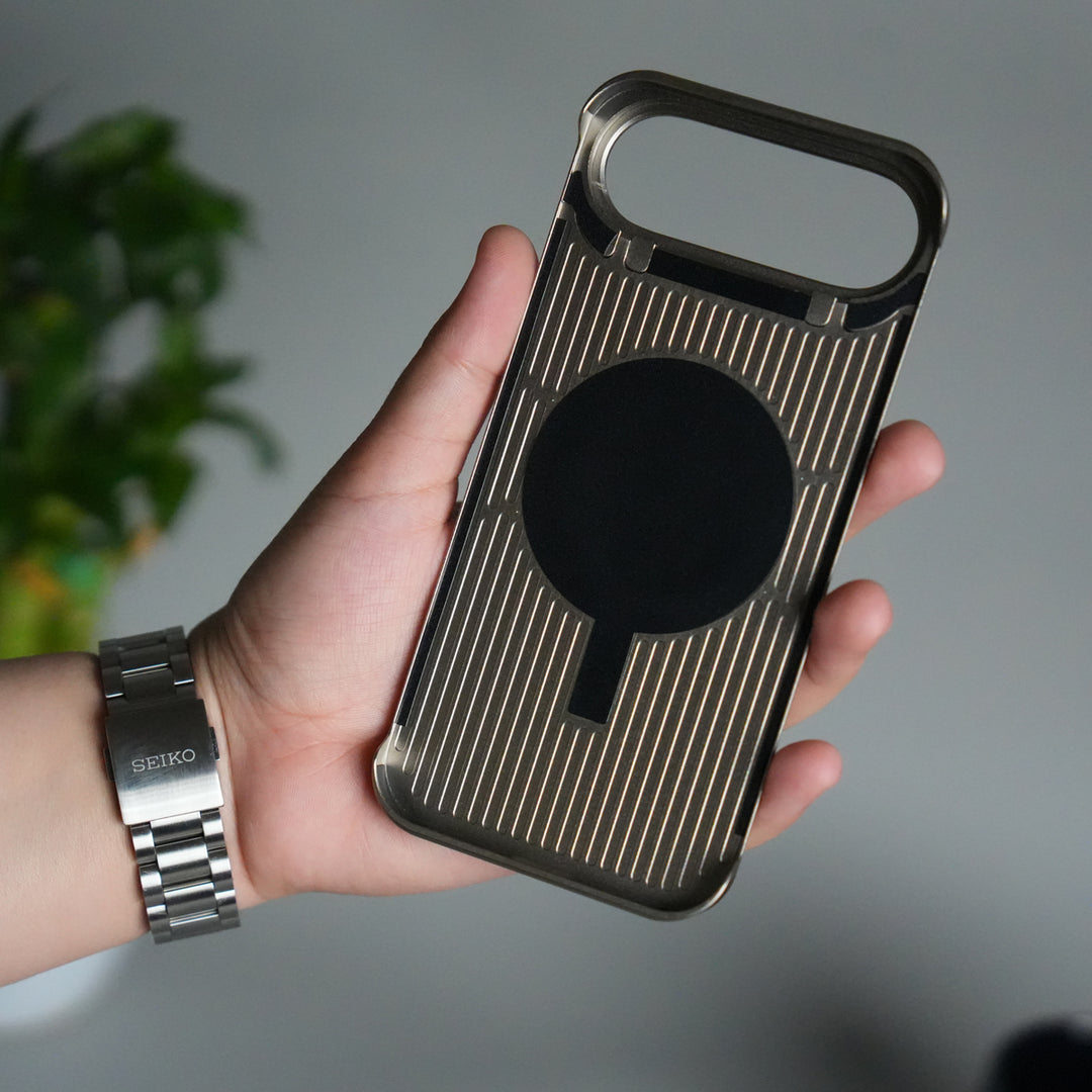 iPhone 17 Air Premium Metallic AeroFLex Aluminium Stitch Leather MagSafe Case