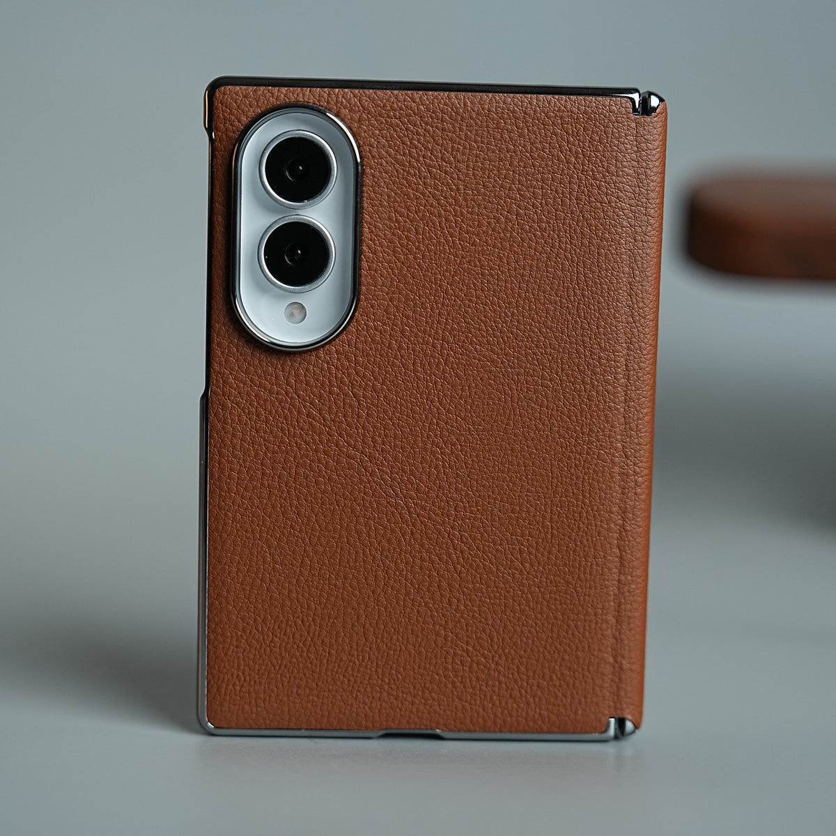 Premium Leather Texture Hinge Protection Case for Galaxy Z Fold 8 | Front Glass Cover