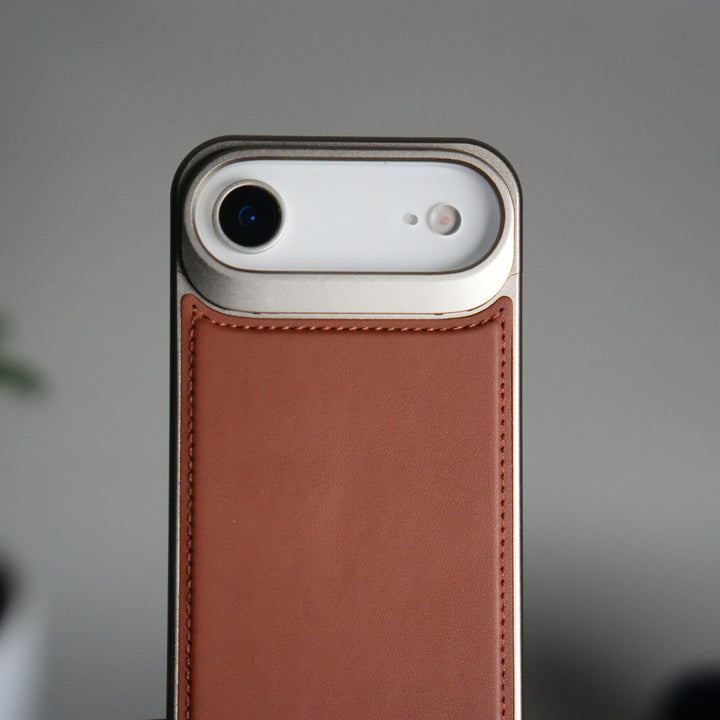 iPhone 17 Air Premium Metallic AeroFLex Aluminium Stitch Leather MagSafe Case