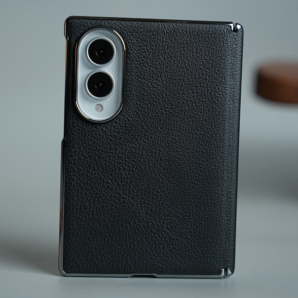 Premium Leather Texture Hinge Protection Case for Galaxy Z Fold 8 | Front Glass Cover