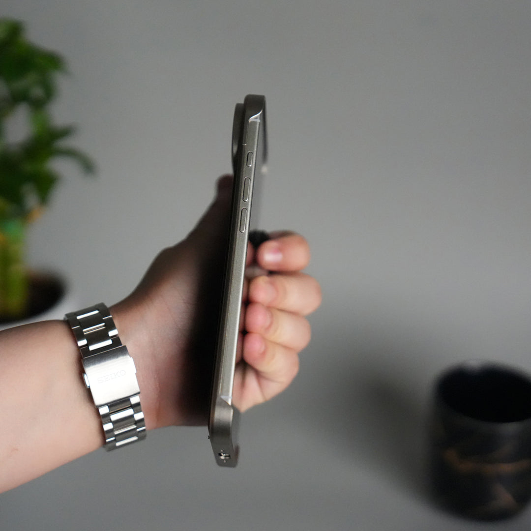 iPhone 17 Air Premium Metallic AeroFLex Aluminium Stitch Leather MagSafe Case