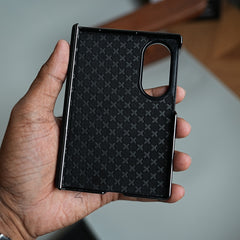 Premium Leather Texture Hinge Protection Case for Galaxy Z Fold 8 | Front Glass Cover
