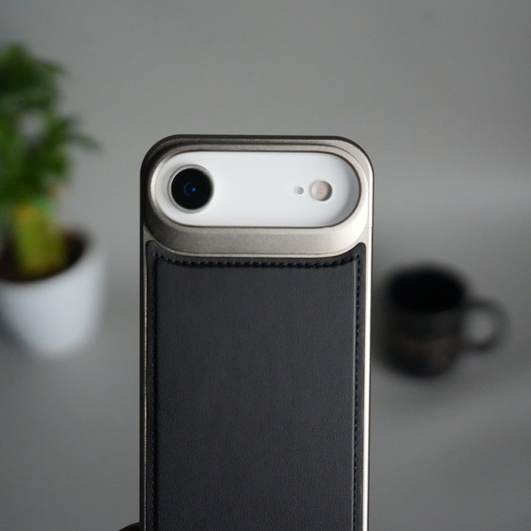 iPhone 17 Air Premium Metallic AeroFLex Aluminium Stitch Leather MagSafe Case