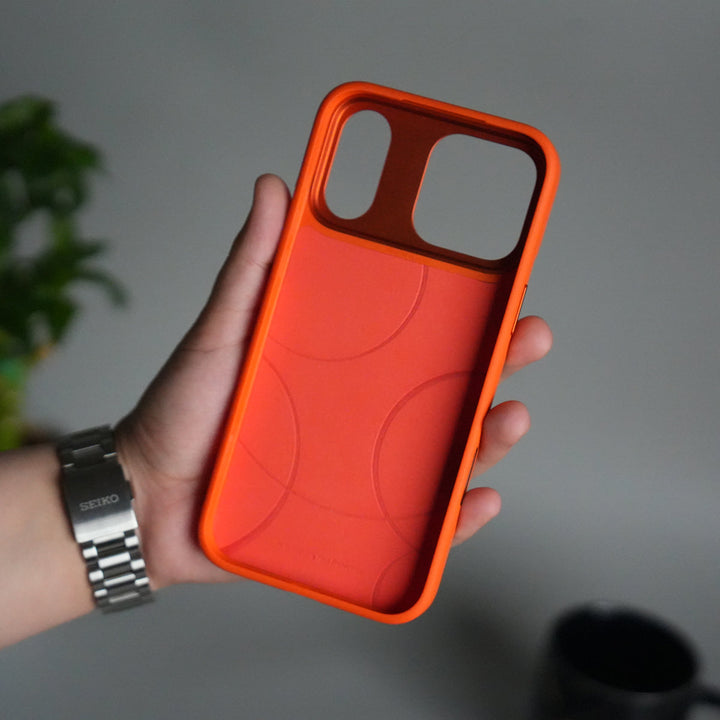 iPhone 17 Pro Max PUFF Leather Metallic Camera Frame Case Cover