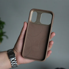 iPhone 17 Pro PUFF Leather Metallic Camera Frame Case Cover