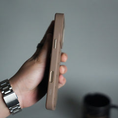 iPhone 17 Pro Max PUFF Leather Metallic Camera Frame Case Cover