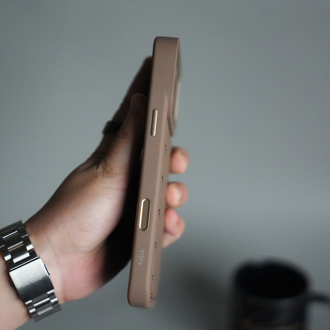 iPhone 17 Pro PUFF Leather Metallic Camera Frame Case Cover