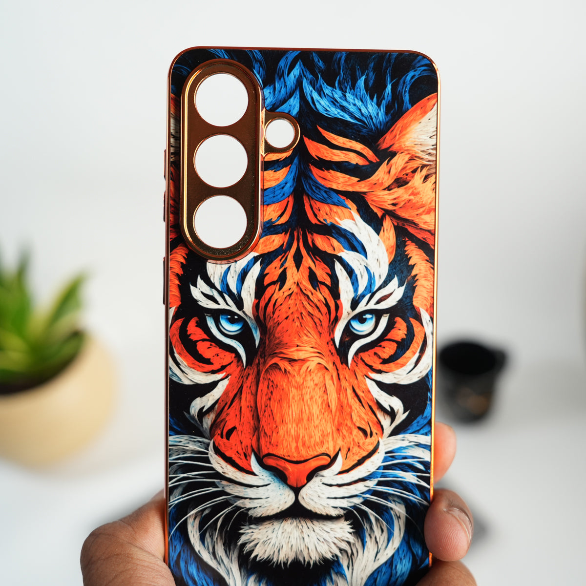 Galaxy S Series Tiger Face Chrome Armor Case