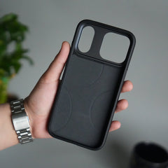 iPhone 17 Pro Max PUFF Leather Metallic Camera Frame Case Cover
