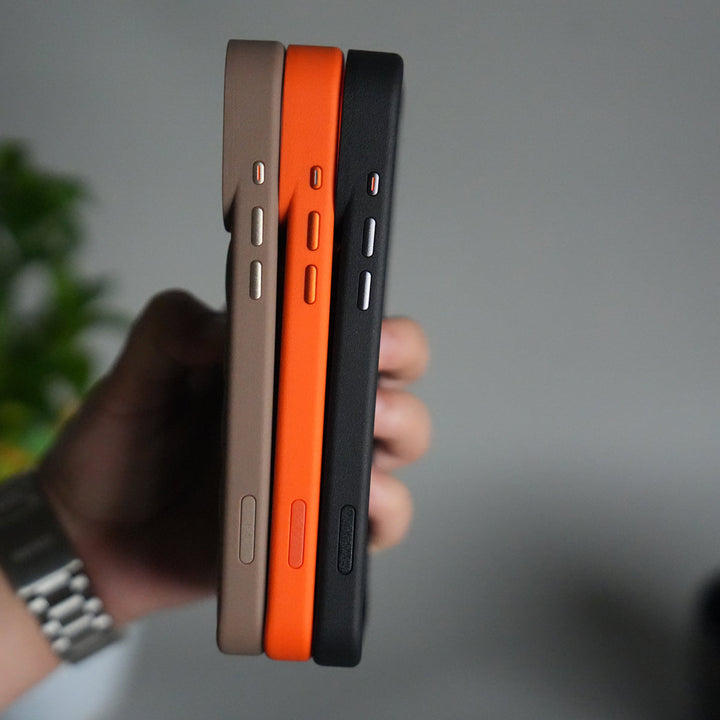 iPhone 17 Pro Max PUFF Leather Metallic Camera Frame Case Cover