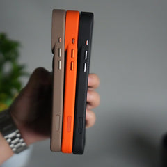 iPhone 17 Pro PUFF Leather Metallic Camera Frame Case Cover