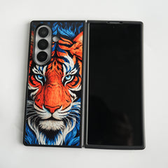 Galaxy Z Fold Series Tiger Face Chrome Armor Case