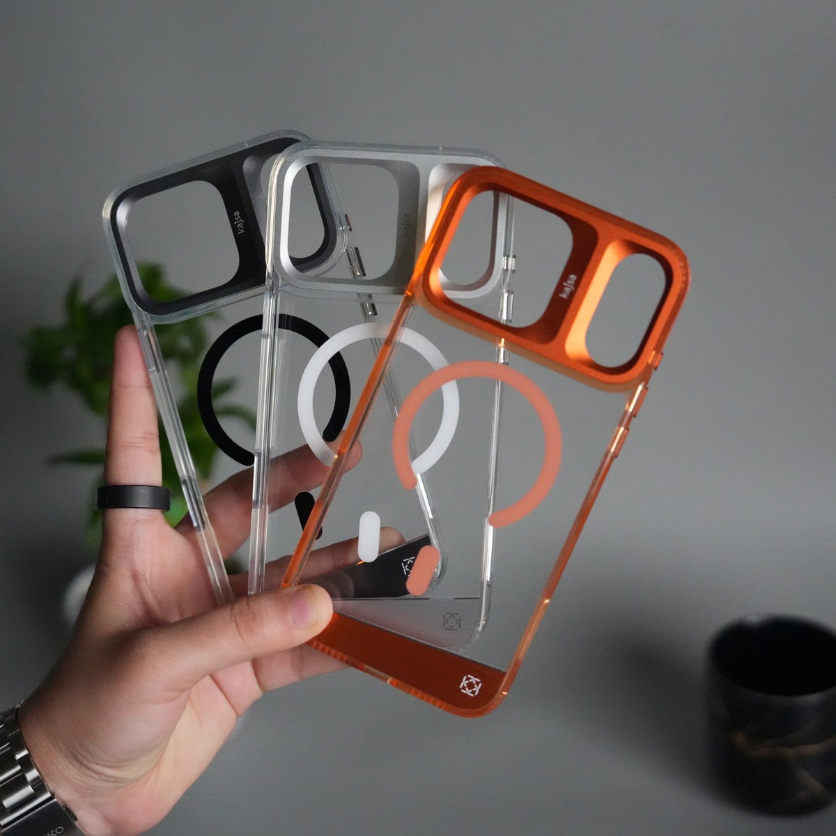 iPhone 18 Series Clear MagSafe Case | Aluminum Metal Camera Frame | Shockproof Transparent Back Cover