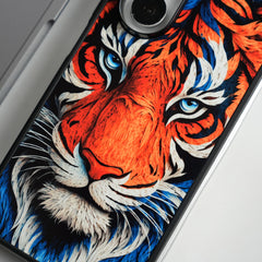 Galaxy Z Fold Series Tiger Face Chrome Armor Case