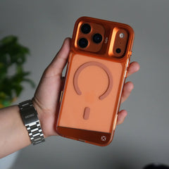 iPhone 18 Series Clear MagSafe Case | Aluminum Metal Camera Frame | Shockproof Transparent Back Cover
