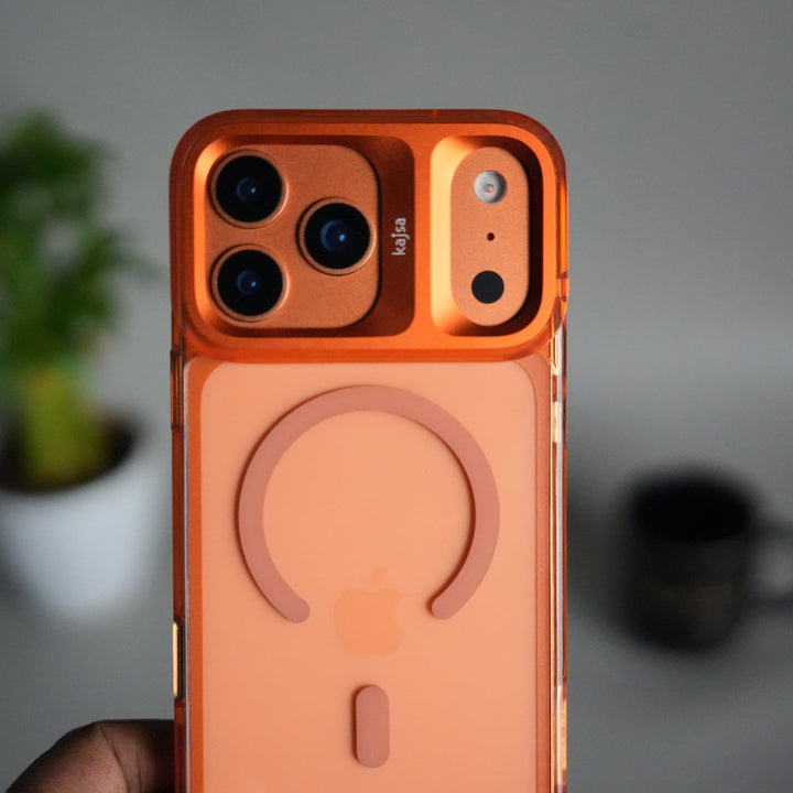 iPhone 17 Pro Max Clear MagSafe Case | Aluminum Metal Camera Frame | Shockproof Transparent Back Cover