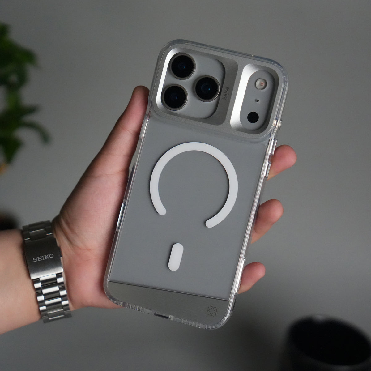 iPhone 18 Series Clear MagSafe Case | Aluminum Metal Camera Frame | Shockproof Transparent Back Cover