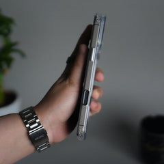 iPhone 18 Series Clear MagSafe Case | Aluminum Metal Camera Frame | Shockproof Transparent Back Cover
