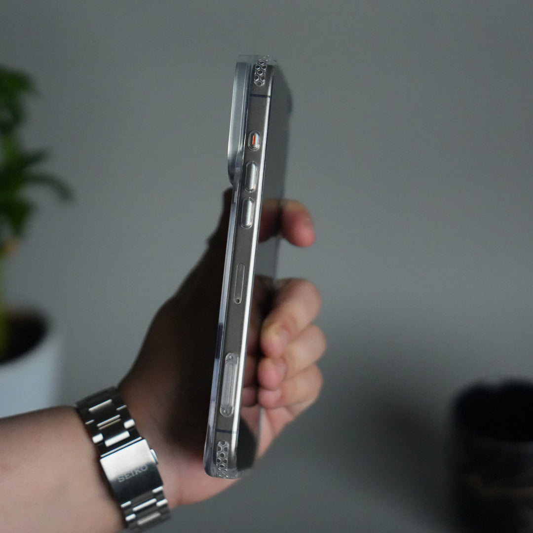 iPhone 17 Pro Max Clear MagSafe Case | Aluminum Metal Camera Frame | Shockproof Transparent Back Cover