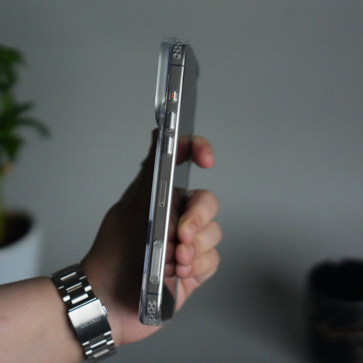 iPhone 17 Pro Clear MagSafe Case | Aluminum Metal Camera Frame | Shockproof Transparent Back Cover