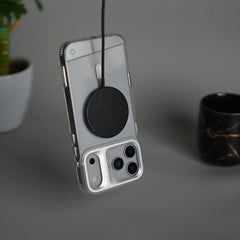 iPhone 18 Series Clear MagSafe Case | Aluminum Metal Camera Frame | Shockproof Transparent Back Cover
