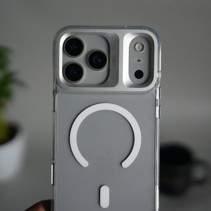 iPhone 17 Pro Clear MagSafe Case | Aluminum Metal Camera Frame | Shockproof Transparent Back Cover