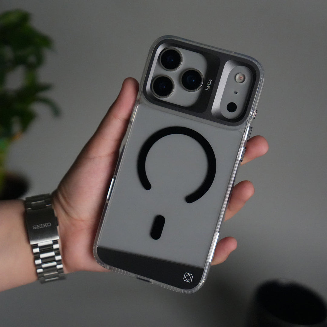 iPhone 17 Pro Clear MagSafe Case | Aluminum Metal Camera Frame | Shockproof Transparent Back Cover