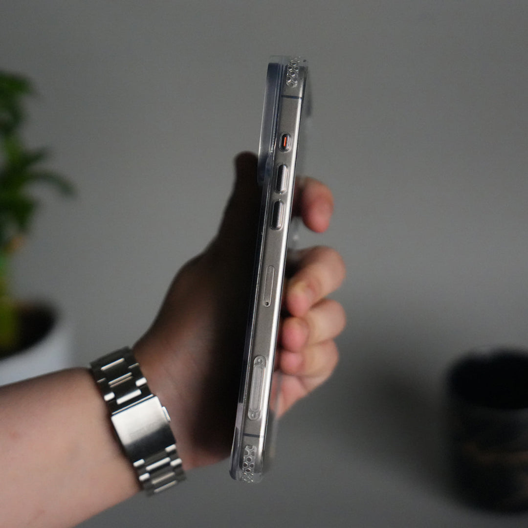 iPhone 17 Pro Clear MagSafe Case | Aluminum Metal Camera Frame | Shockproof Transparent Back Cover