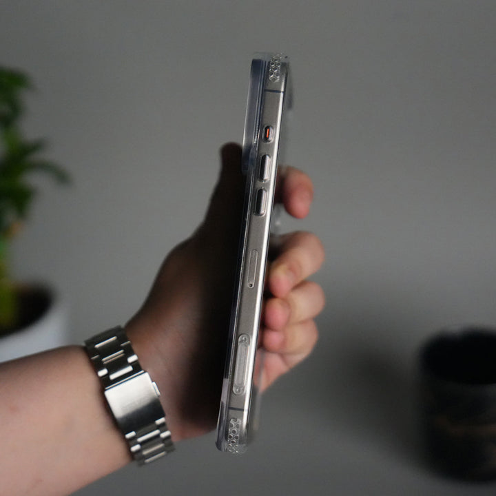 iPhone 17 Pro Clear MagSafe Case | Aluminum Metal Camera Frame | Shockproof Transparent Back Cover