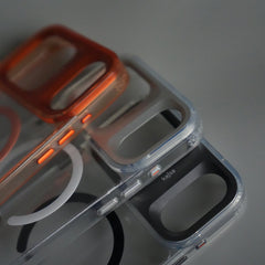 iPhone 18 Series Clear MagSafe Case | Aluminum Metal Camera Frame | Shockproof Transparent Back Cover