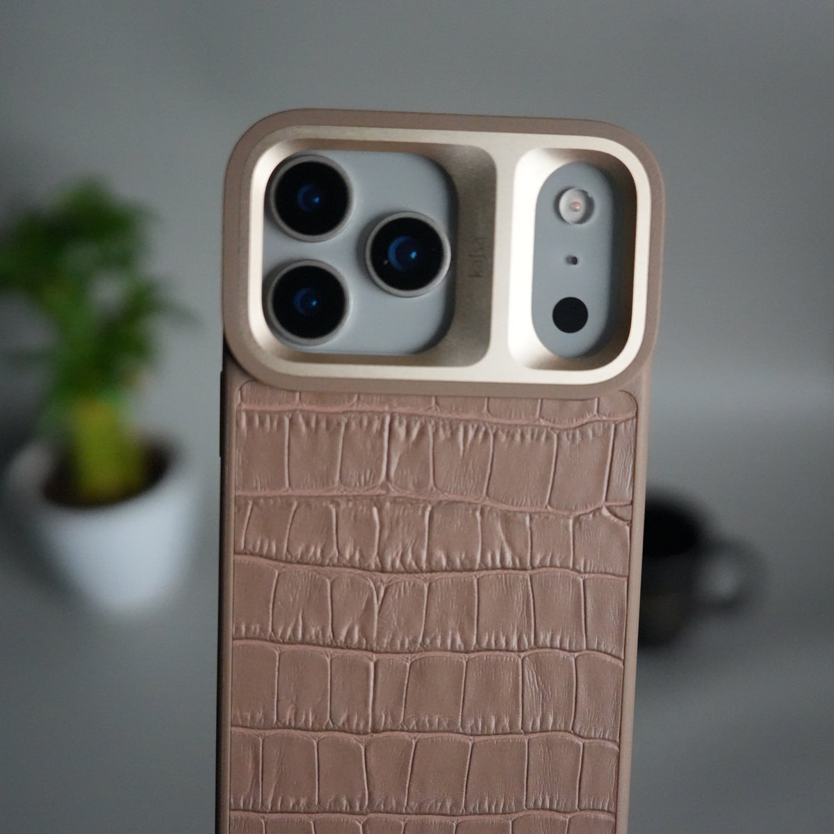 iPhone 18 Series Crocodile Leather Pattern Case | Premium Luxury Back Cover with Metal Camera Frame