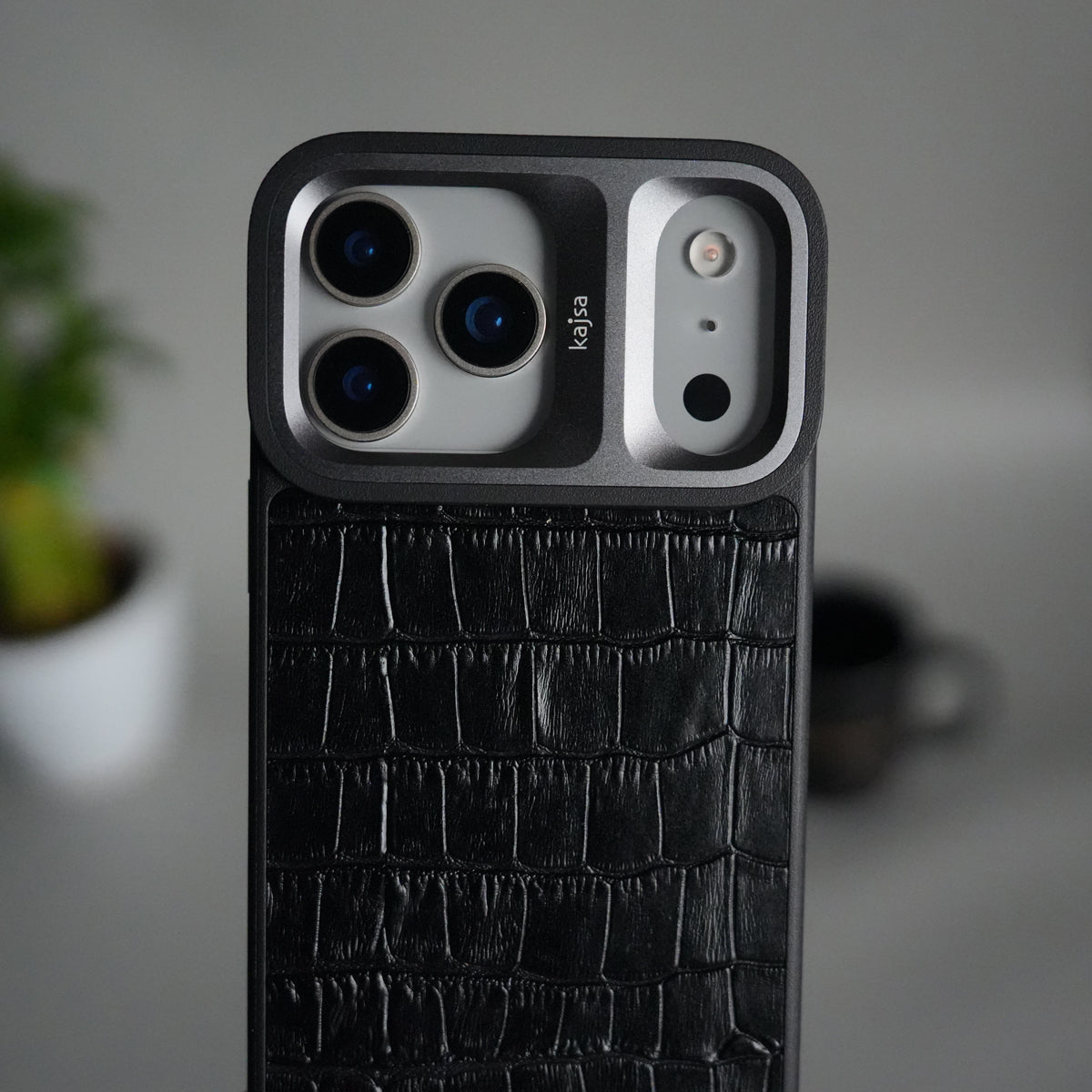 iPhone 18 Series Crocodile Leather Pattern Case | Premium Luxury Back Cover with Metal Camera Frame