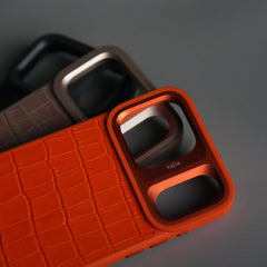 iPhone 18 Series Crocodile Leather Pattern Case | Premium Luxury Back Cover with Metal Camera Frame
