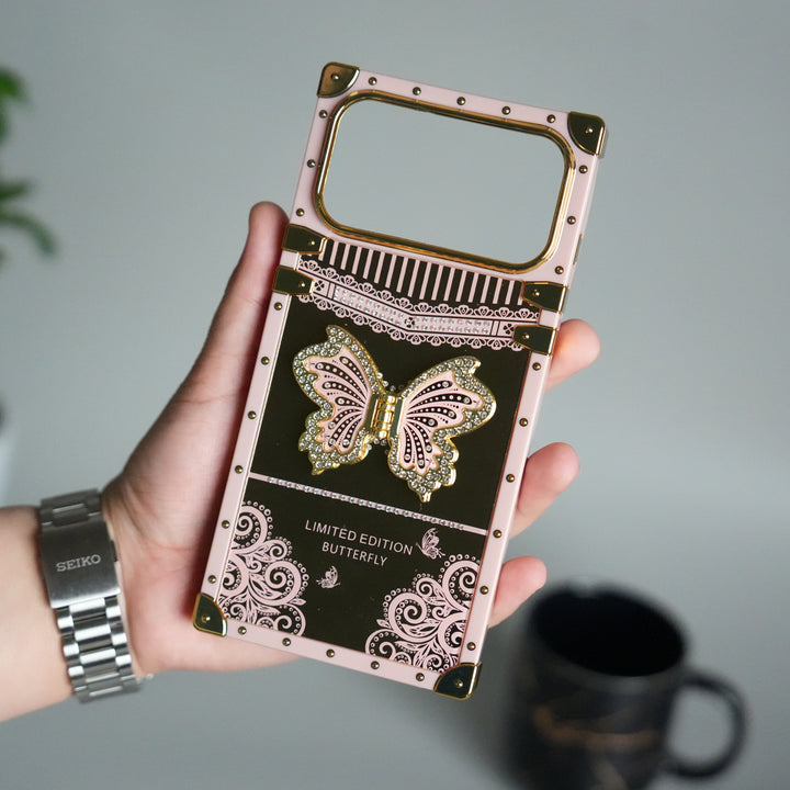 iPhone 17 Series Luxury Butterfly Case | Trunk Frame Shockproof Cover with 3D Butterfly | Premium Limited Edition Design