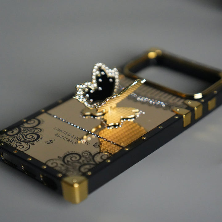 iPhone 17 Series Luxury Butterfly Case | Trunk Frame Shockproof Cover with 3D Butterfly | Premium Limited Edition Design