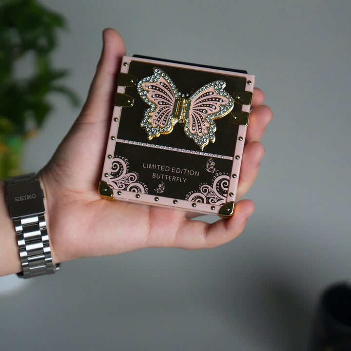 Galaxy Z Flip 7 Luxury Butterfly Case | Trunk Frame Cover with 3D Butterfly | Premium Limited Edition Design