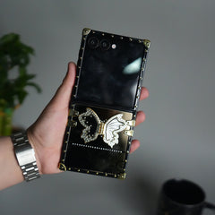 Galaxy Z Flip 7 Luxury Butterfly Case | Trunk Frame Cover with 3D Butterfly | Premium Limited Edition Design