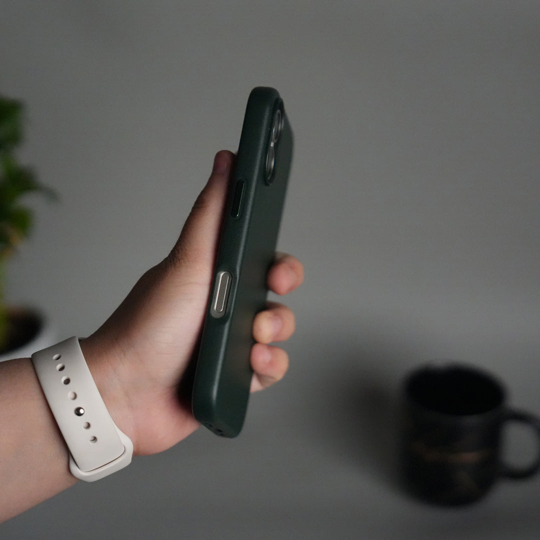 iPhone 17 MagSafe PU Leather Back Cover | Premium PU Leather | Slim & Elegant Hard Case