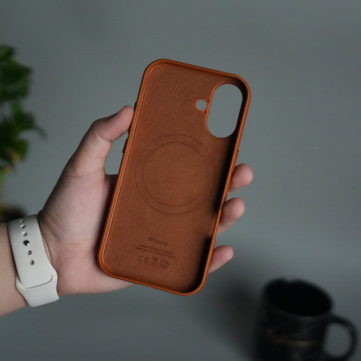 iPhone 17 MagSafe PU Leather Back Cover | Premium PU Leather | Slim & Elegant Hard Case