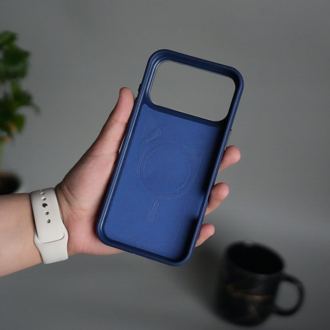 iPhone 17 Pro Max Leather Texture MagSafe PVC NUIU Case With Metal Camera Bump