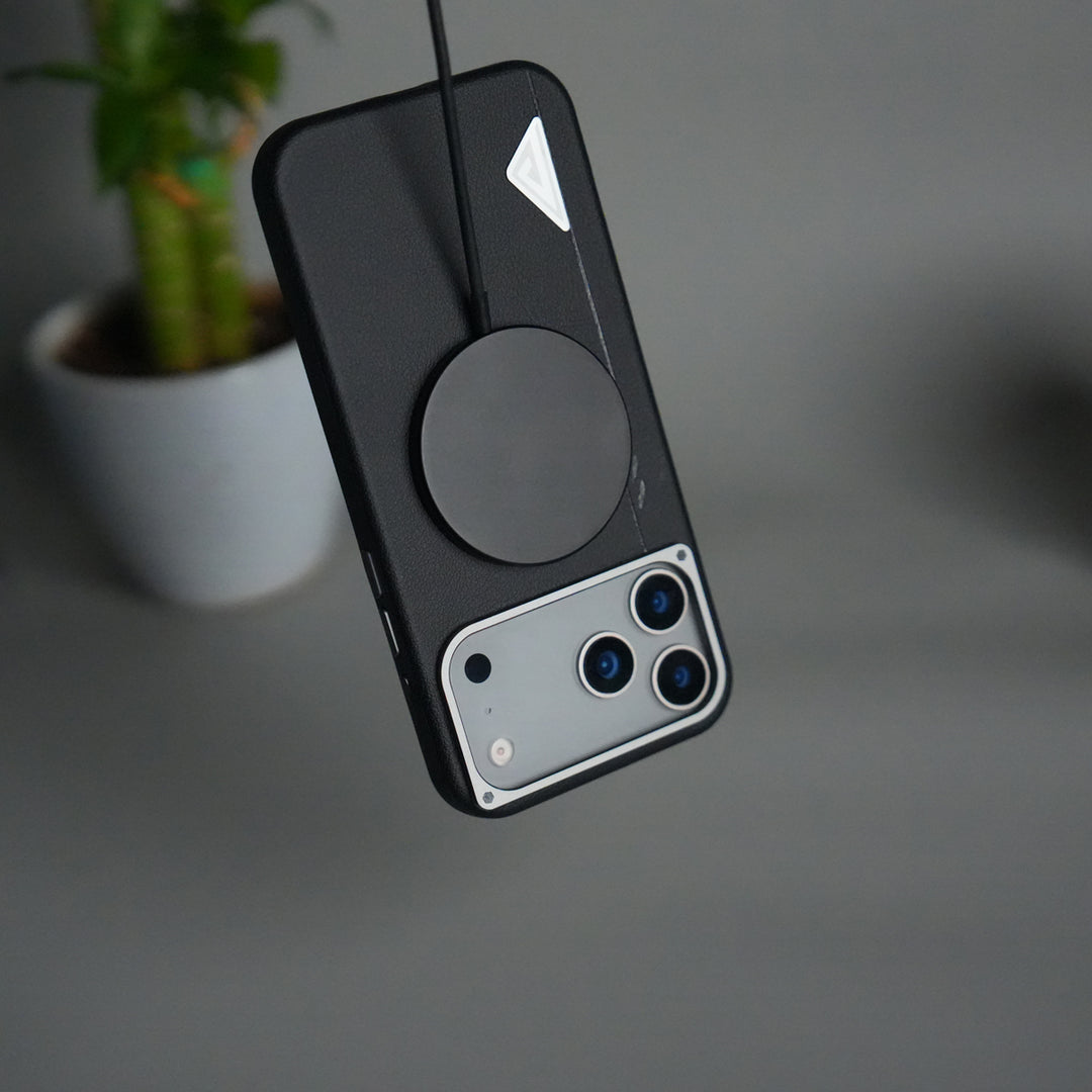 iPhone 17 Pro Max Leather Texture MagSafe PVC NUIU Case With Metal Camera Bump