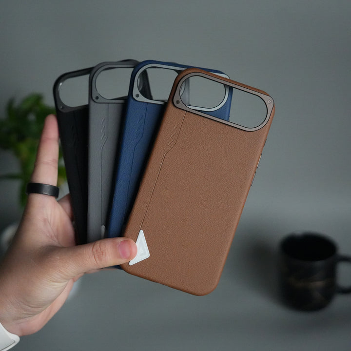 iPhone 17 Air Leather Texture MagSafe PVC NUIU Case With Metal Camera Bump